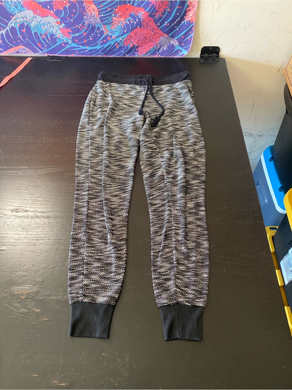 No Boundaries Black and Gray Marled Knit Joggers